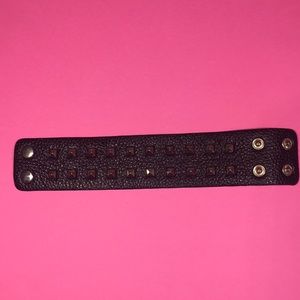 Black leather cuff w/ studs 9”